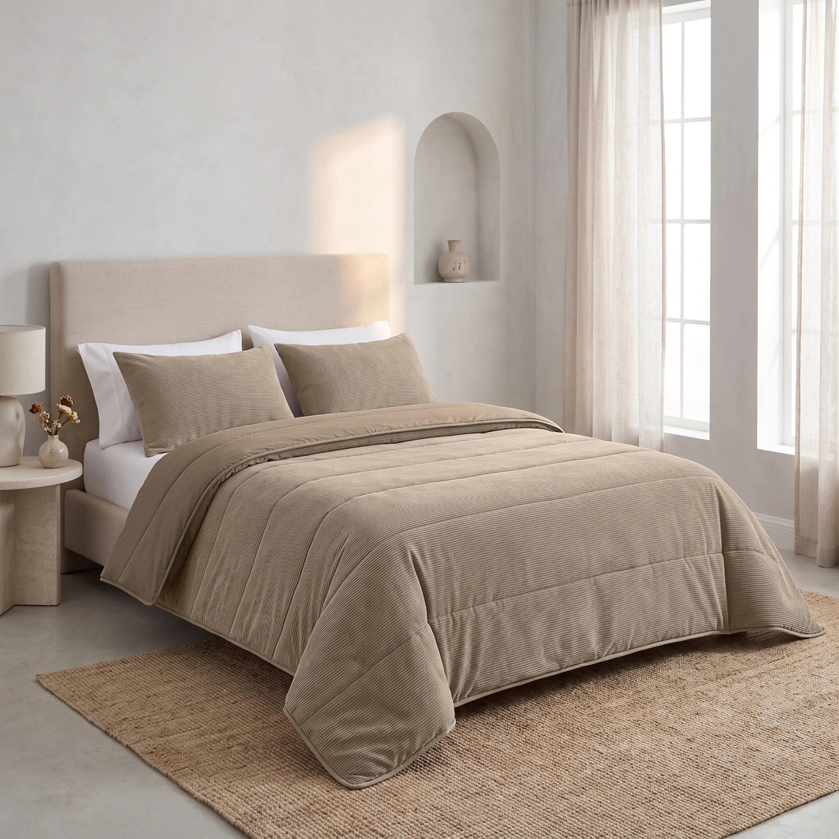 Zelesta Special Corduroy Cotton Couette - Taupe