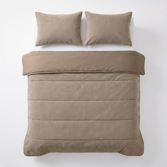 Zelesta Special Corduroy Percale Cotton Pillowcase Set Of 2 - Taupe