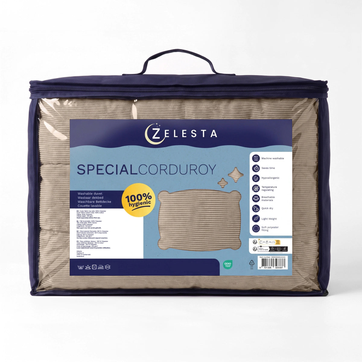 Zelesta Special Corduroy Cotton Couette - Taupe