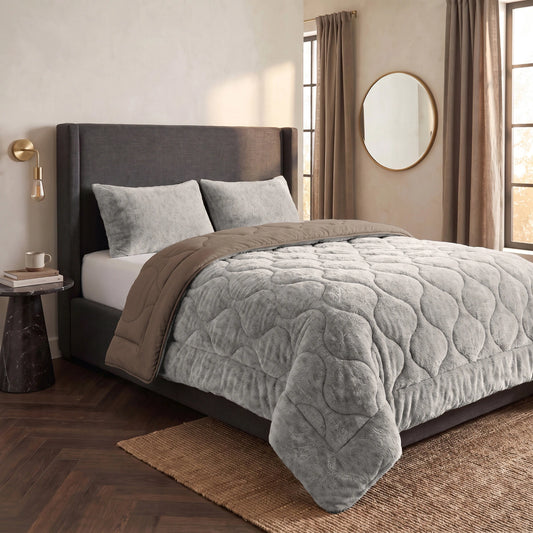 Zelesta Special Teddy Faux Fur Duvet - Moon Grey