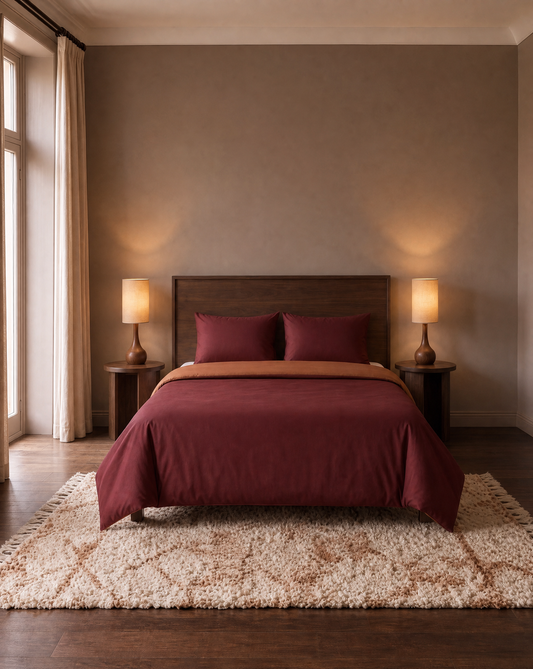 Zelesta Pure Duo Seamless Cotton Duvet - Brown & Red
