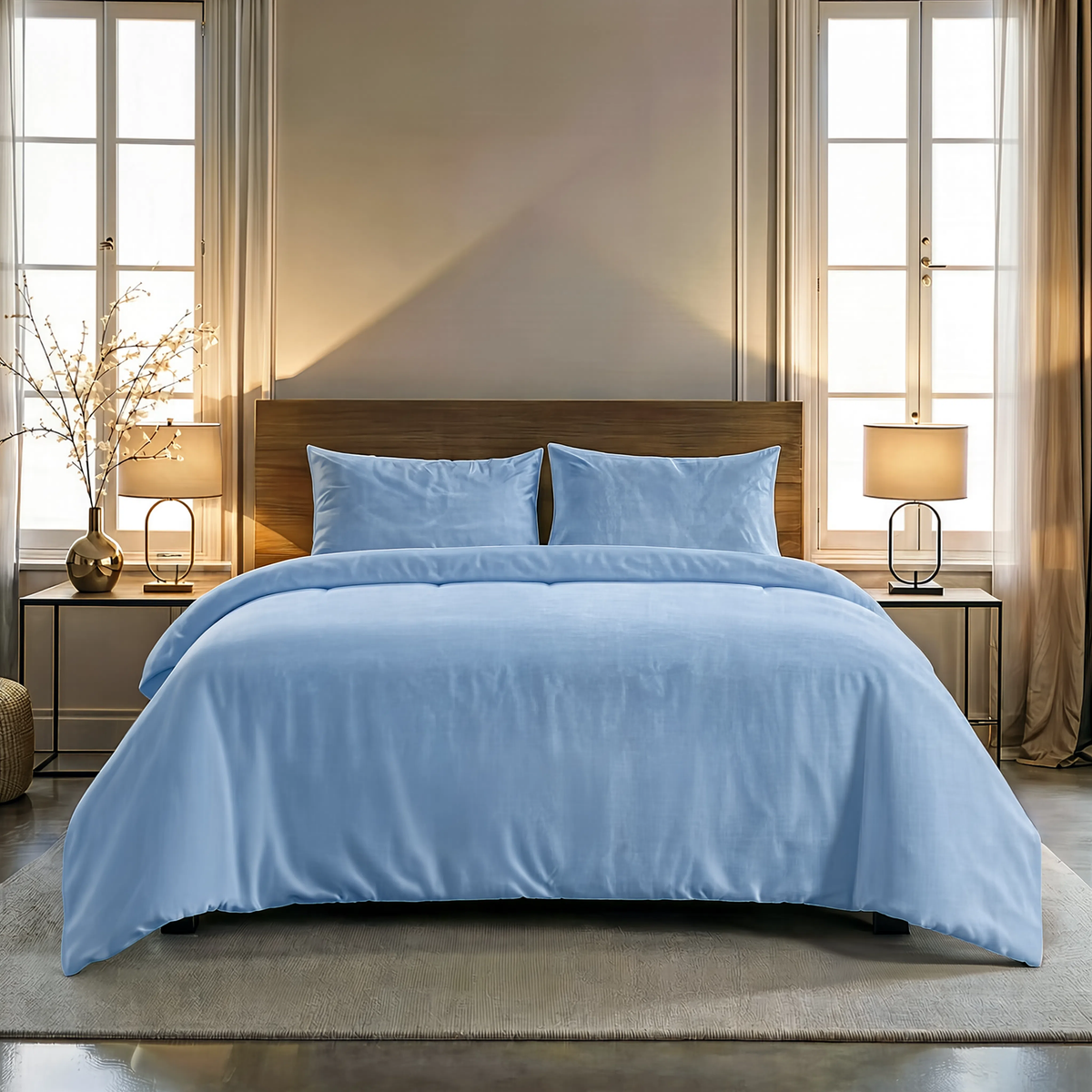 Zelesta Pure Uni Seamless Cotton Duvet - Soft Chambray Blue