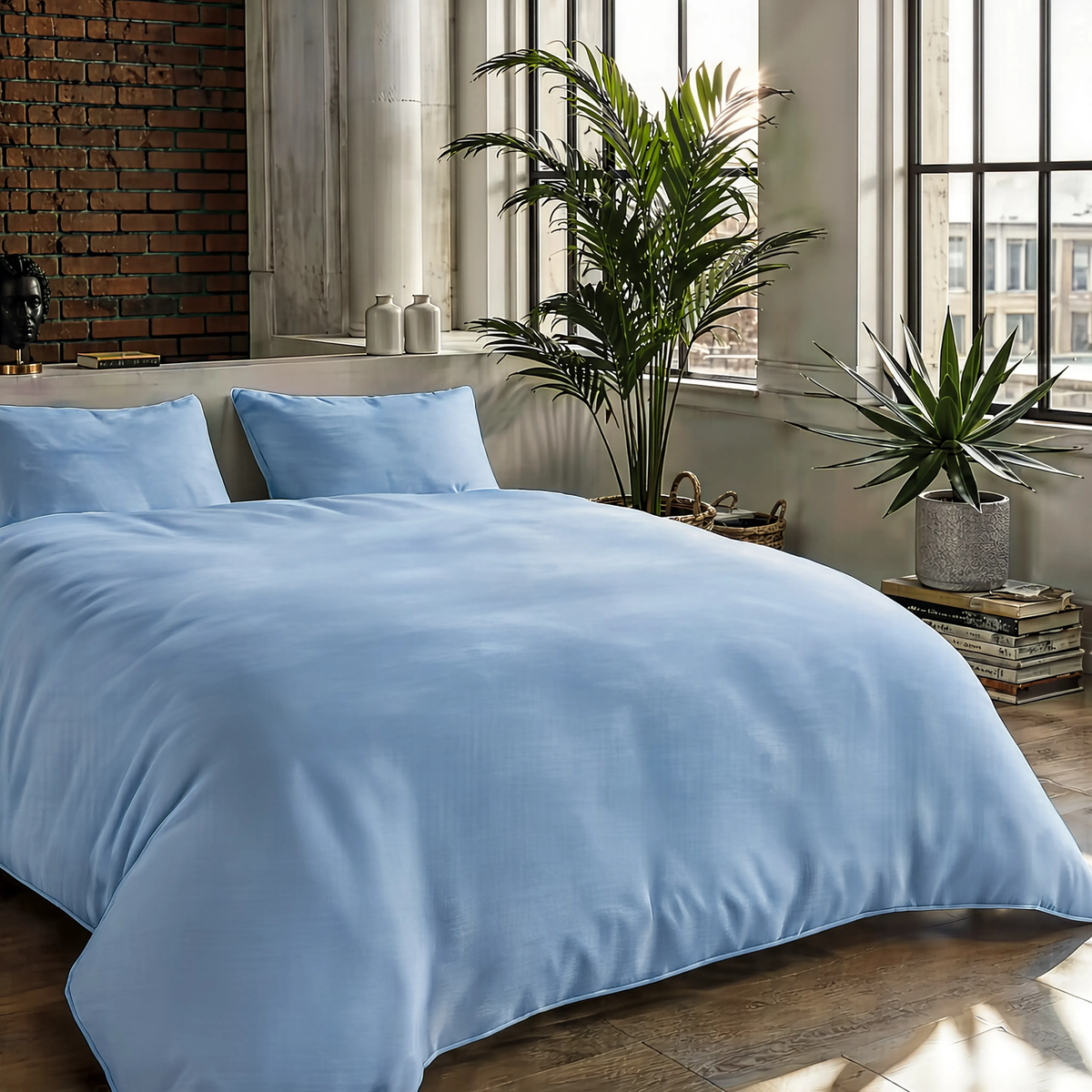 Zelesta Pure Uni Seamless Cotton Duvet - Soft Chambray Blue