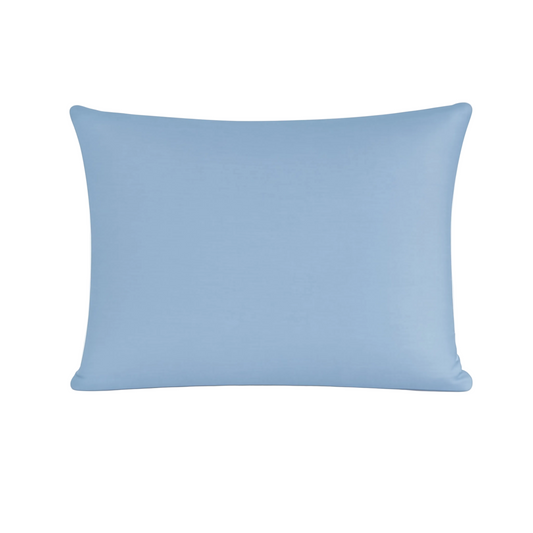 Taie d'Oreiller Zelesta Pure Uni Sans Coutures en Coton Lot de 2 - Bleu Chambray Doux