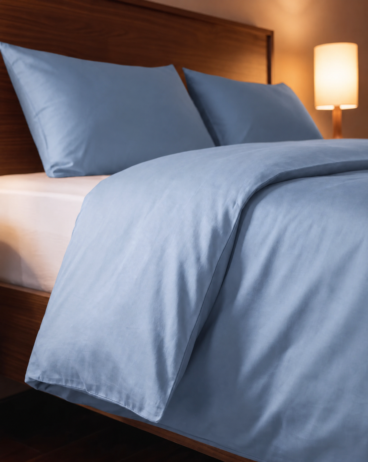 Couette Zelesta Pure Uni Sans Coutures en Coton - Bleu Chambray Doux