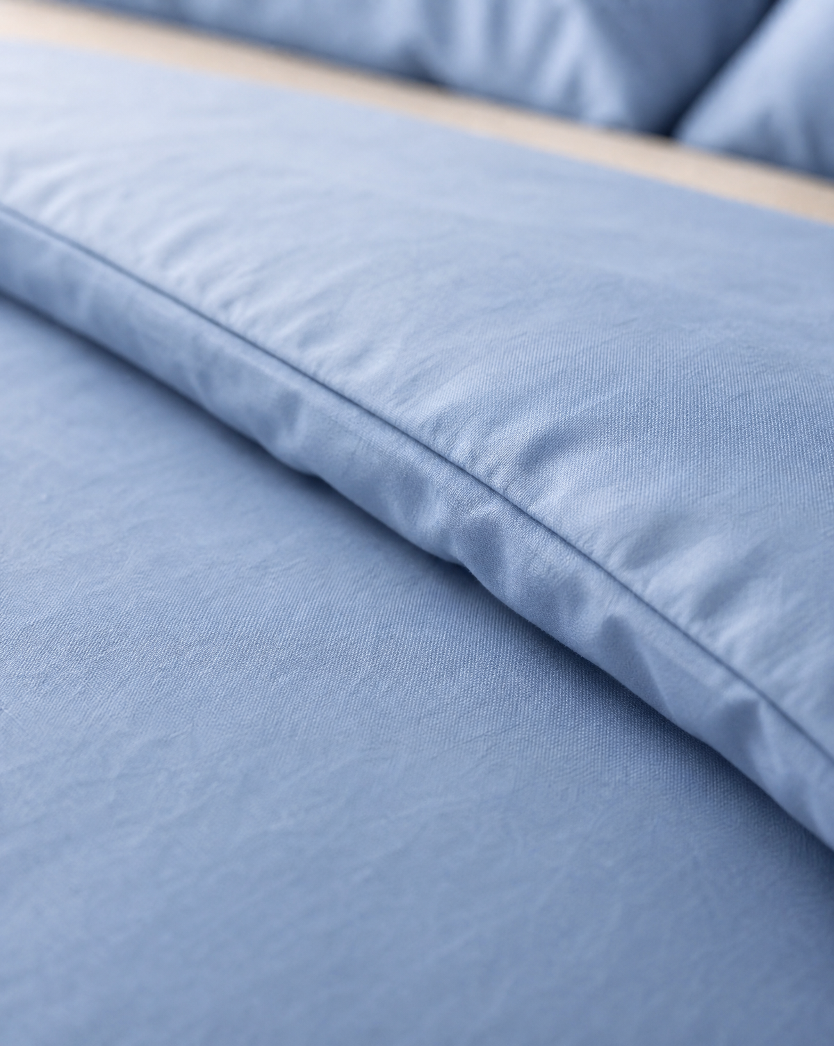 Couette Zelesta Pure Uni Sans Coutures en Coton - Bleu Chambray Doux