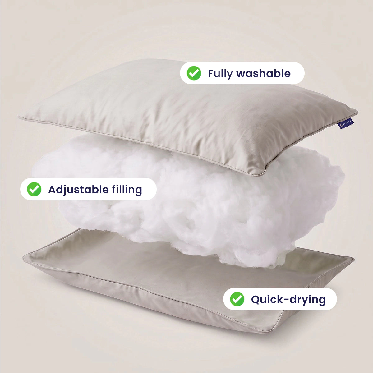 Zelesta Oreiller Lavable Comfort - Taupe