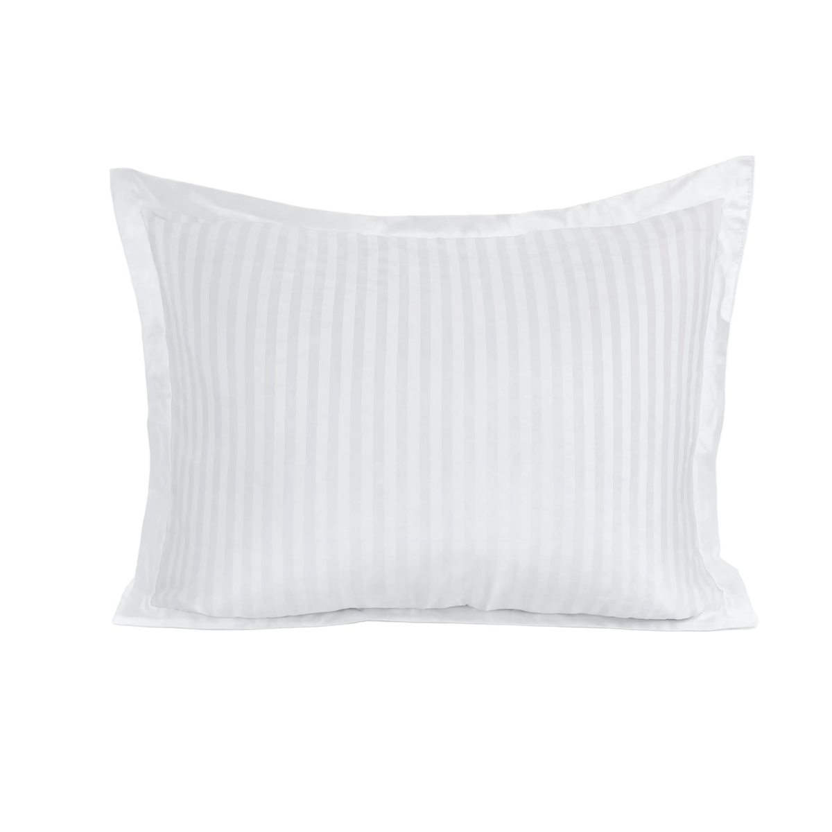 Zelesta Deluxe Hotel Stripe Satin Cotton Taies d'oreiller Lot de 2 - Blanc