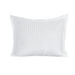 Zelesta Deluxe Hotel Stripe Satin Cotton Taies d'oreiller Lot de 2 - Blanc
