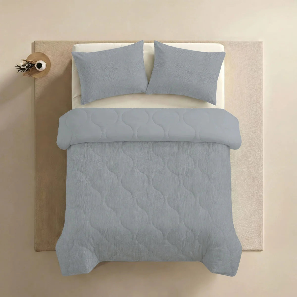 Zelesta Special Seersucker Summer Duvet - Pearly Blue