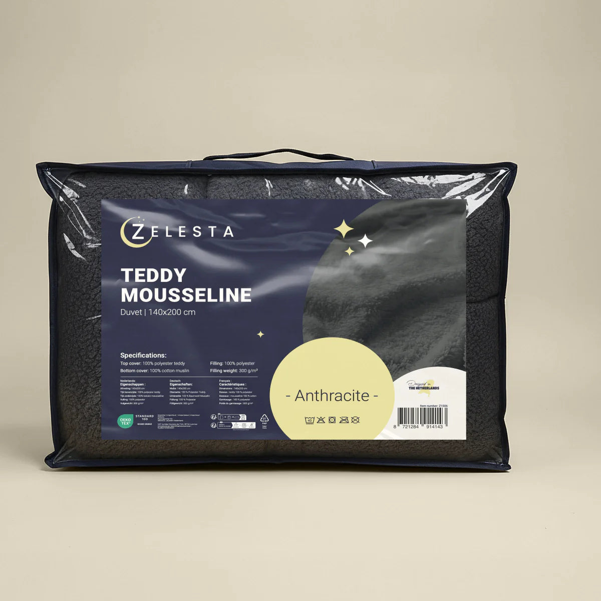 Zelesta Special Teddy Cotton Muslin Duvet - Anthracite