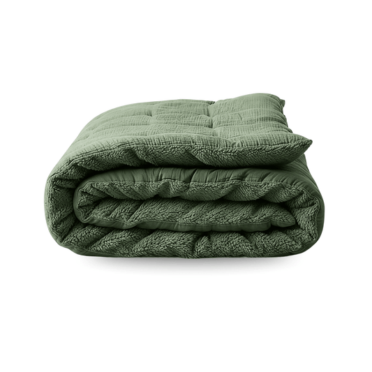 Zelesta Special Teddy Cotton Muslin Duvet - Green