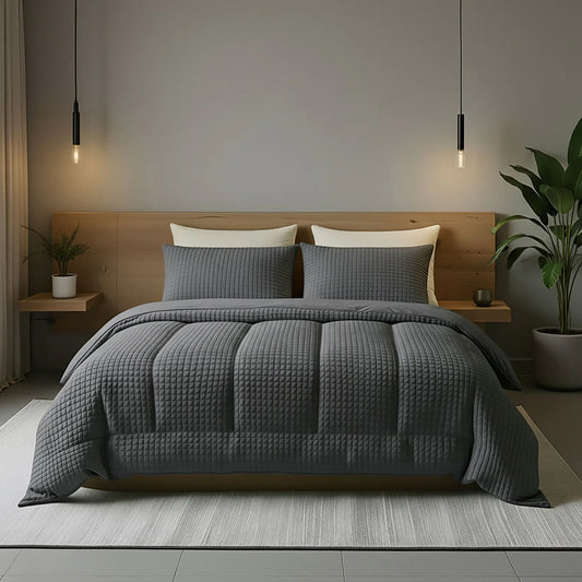 Zelesta Special Teddy Check Duvet - Anthracite