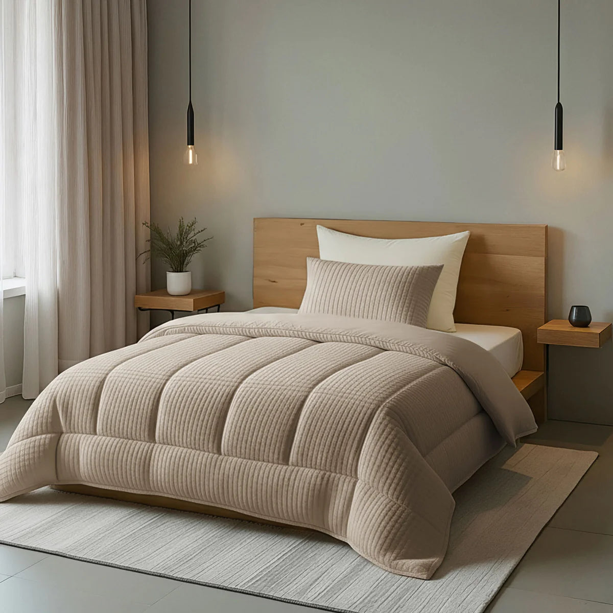 Zelesta Special Teddy Check Duvet - Taupe