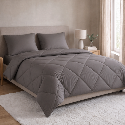 Zelesta Comfort Uni Diamond Pillowcases Set Of 2 - Brown-Grey