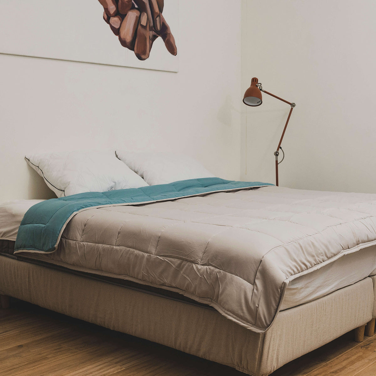 Zelesta Everyday Duo Couette - Gris Clair & Vert Mer