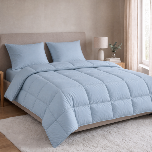 Zelesta Everyday Unie Taies d'Oreiller - Set de 2 - Bleu Clair
