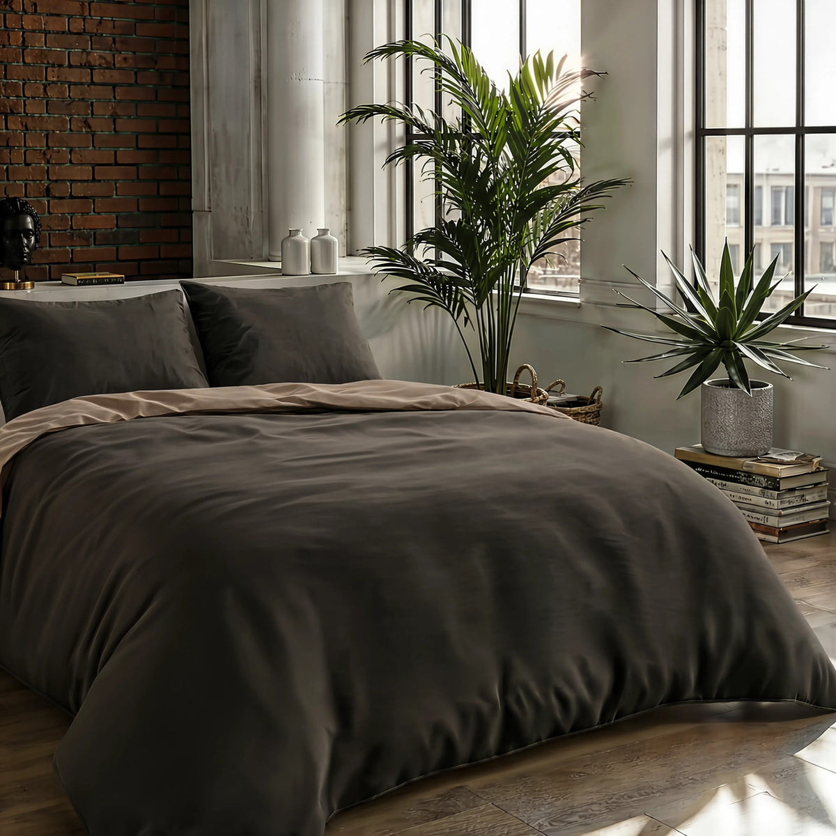 Zelesta Pure Duo Seamless Cotton Duvet - Black & Anthracite