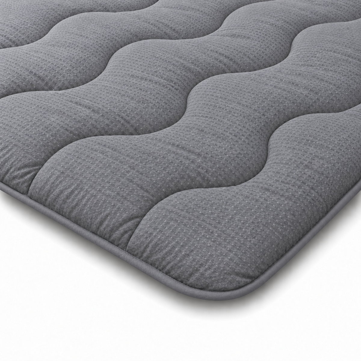 Zelesta Comfort Structure Seersucker Couette - Gris & Gris Clair