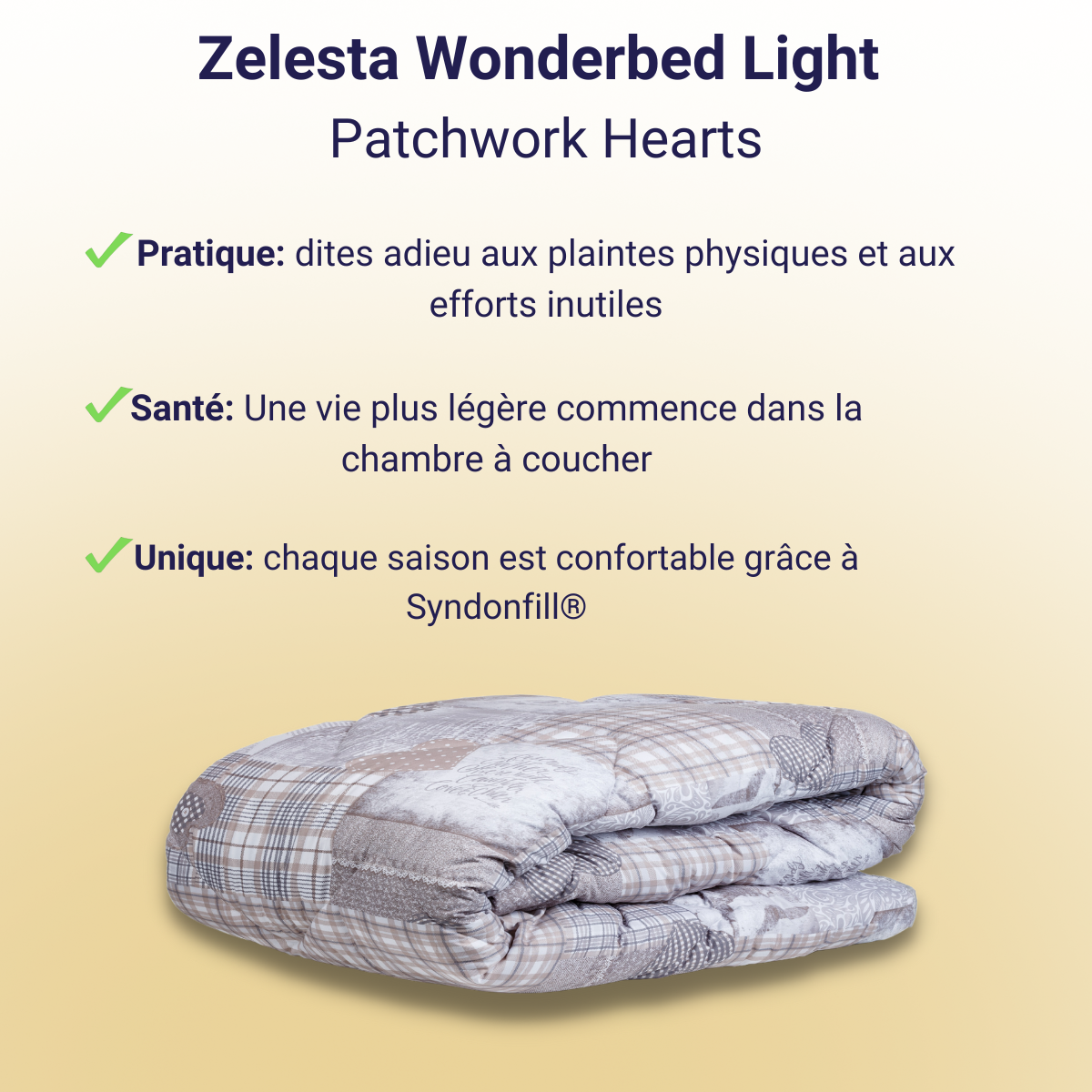 Zelesta Wonderbed Light Patchwork Coeurs